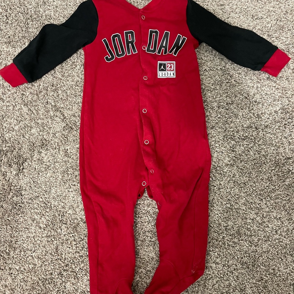 Jordan Kids Red and Black Onsie